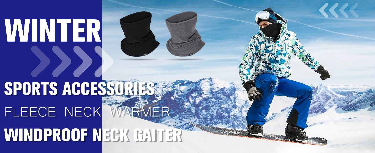 WINTER SPORTS ACCESSORIES FLEECE NECK WARMER WINDPROOF NECK GAITER