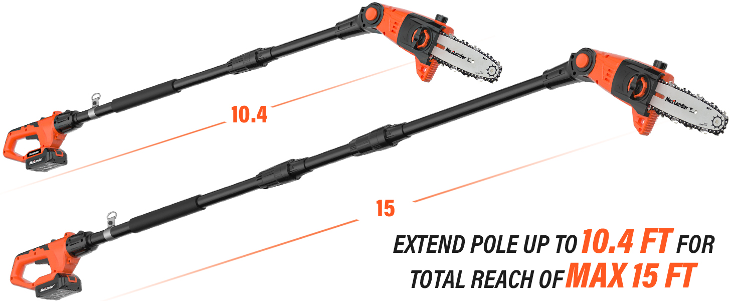Pole Saw 8Inch Cordless Pole Saws for Tree Trimming, 15