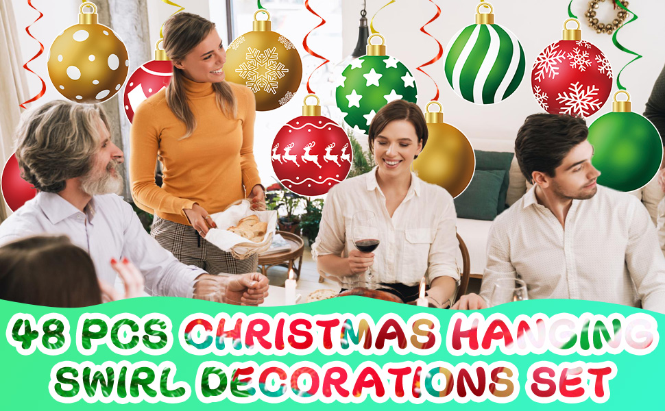 Christmas Hanging Swirl Decorations