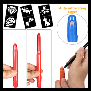 Face Paint Makeup Kit - 8 Large Sticks with Stencils Washable Body Markers for Kids and Adults