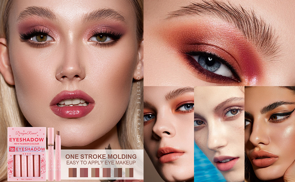 12 Colors Eyeshadow Stick, Glitter Double Head Cream Eye