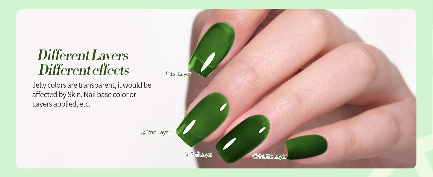 jelly green gel nail polish