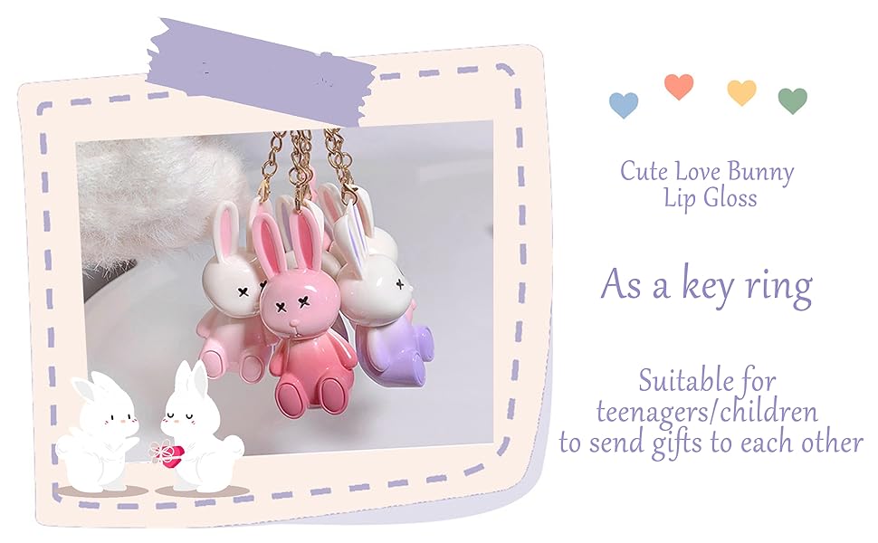 3Pcs Bunny Rabbit Lip Gloss Set