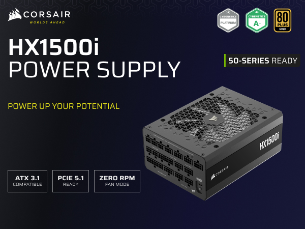 Amazon.com: CORSAIR HX1500i (2025) Fully Modular Ultra-Low