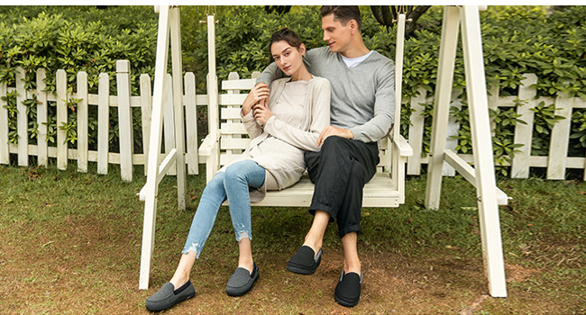 EverFoams Men's Comfort Memory Foam Moccasin Slippers Breathable Terry Cloth House Shoes with Anti-Skid Rubber Sole 18 55-11