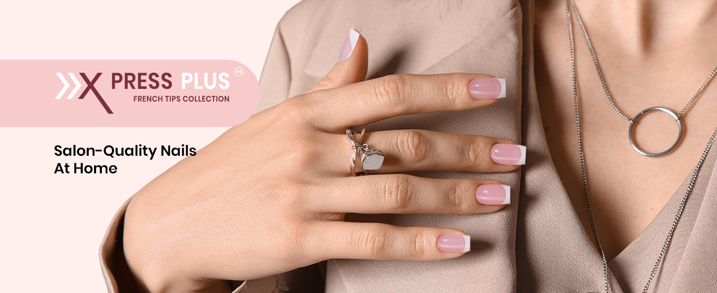 Beetles French Tip Press On Nails Application