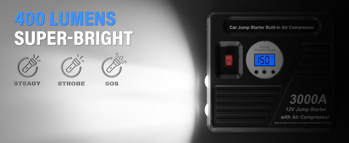 car jump starter with air compressor