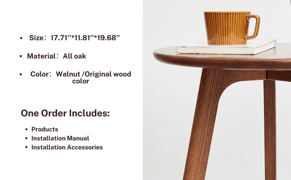 Grewood 100 Solid Oak Wood Small Round End Table 3