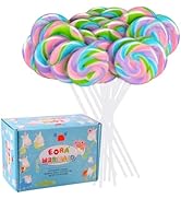Rainbow Twisty & Swirl Lollipops 20pk, Mermaid Lollipops Candy Individually Wrapped Bulk, Mermaid...