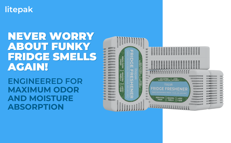 Litepak Fridge Deodorizer & Odor Eliminator More Powerful Than Baking Soda