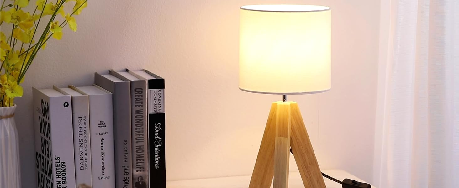 Minimalist Wood Tripod Table Lamp