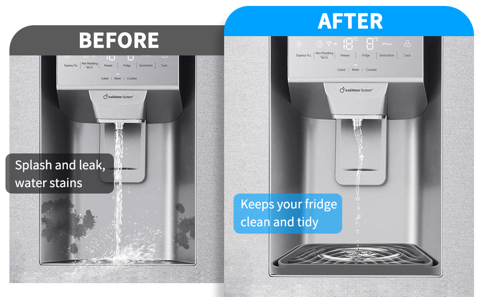 EMANNON Refrigerator Drip Catcher Tray 2 Pack 8.2" x 3.1" Silicone Cuttable