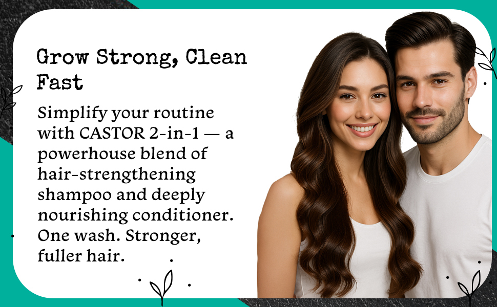 Grow Strong clean fast stronger and fuller hair shampoo and conditioner hair strengthening