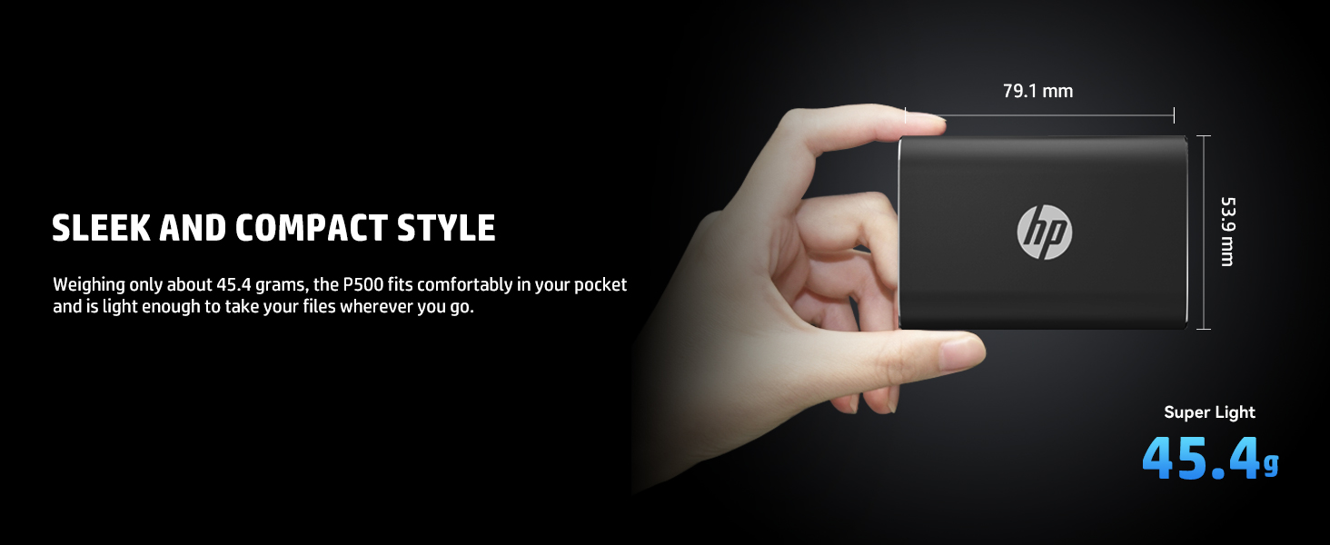 Sleek and compact style weighing only 45.4 grams p500 fits comfortably in your pocket light weight
