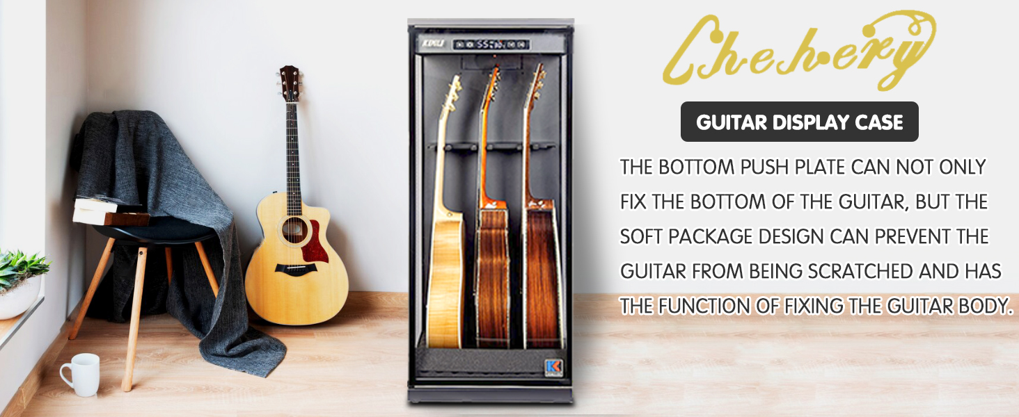Chehery Guitar Display Case, Guitar Humidifiers