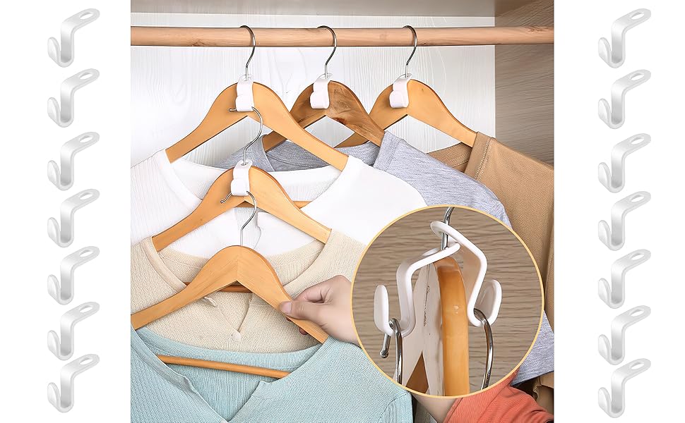 uccm Clothes Hanger Connector Hooks 50PCS Plastic Hooks