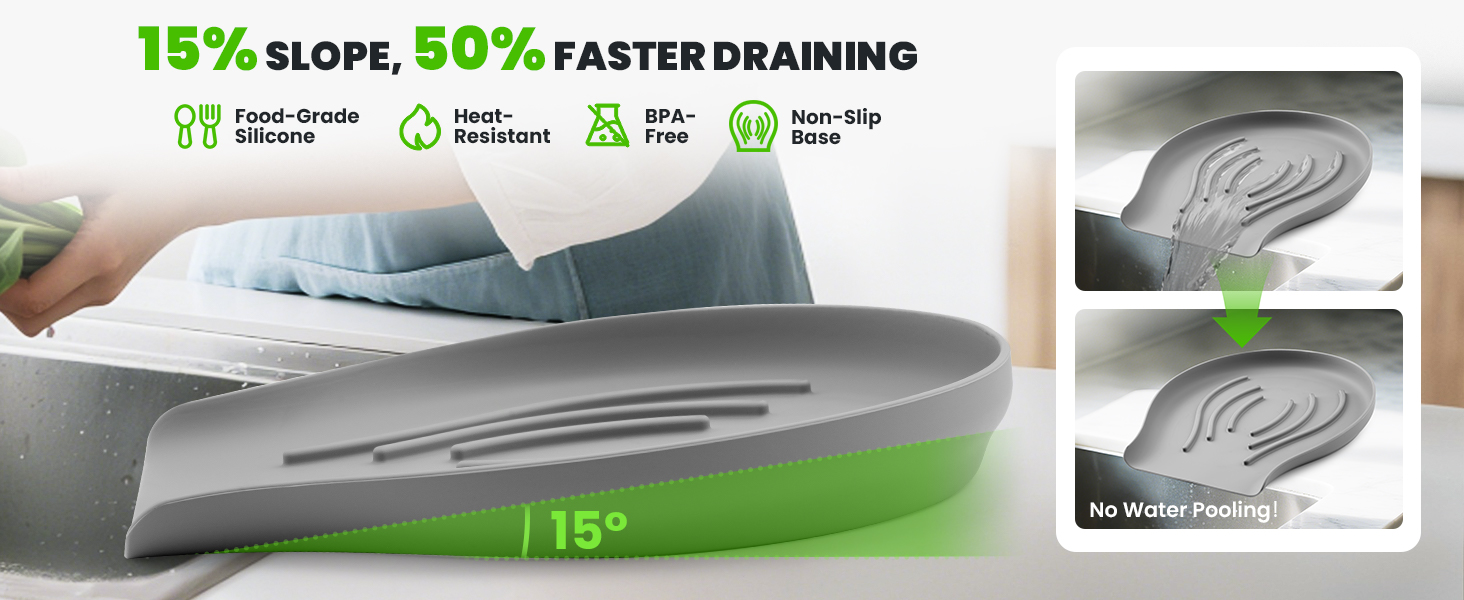 BPA-free silicone draining base