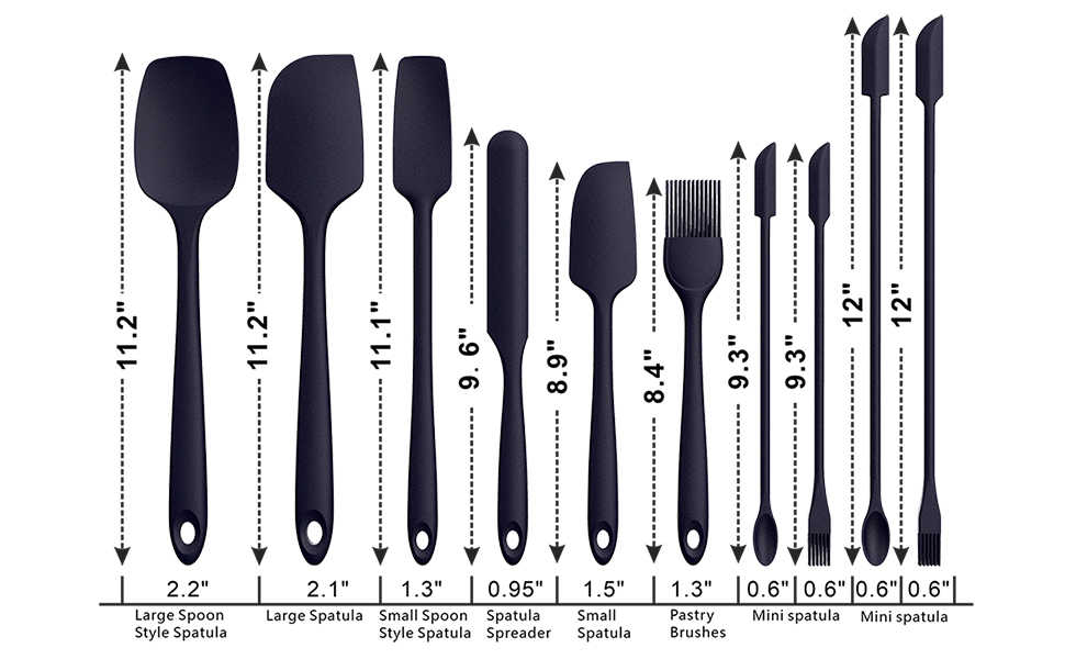Silicone Spatula Set 446°F Heat Resistant,Rubber Spatulas Set, Mixing