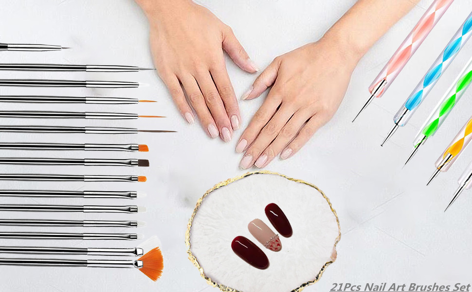 21pcs nail art brushes tools kit