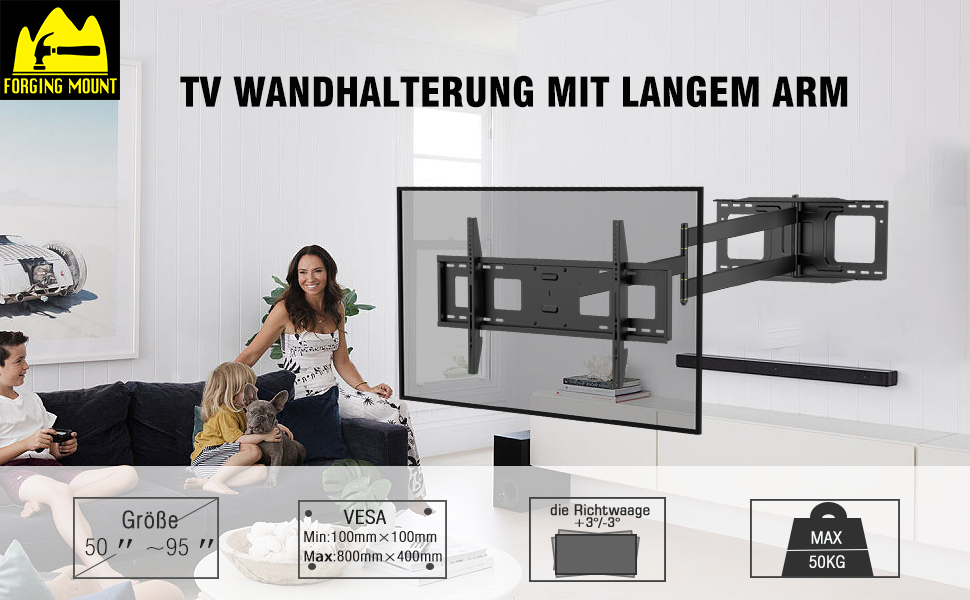 TV Wandhalterung Schwenkbar Neigbar MOUNT 1090 mm Extra Langem Arm TV Halterung