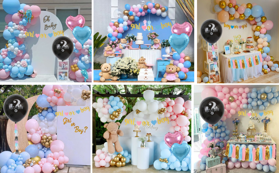 Gender Reveal Balloon Arch Kit, Gender Reveal Decorations