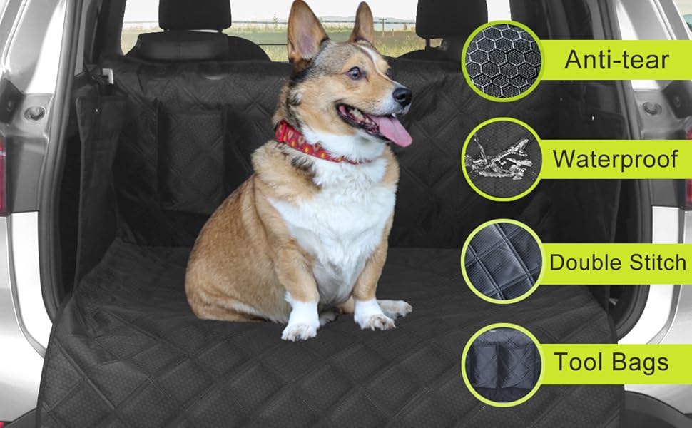 AMOCHIEN SUV Cargo Liner for Dogs, Waterproof Dog Cargo Liner with Side Walls