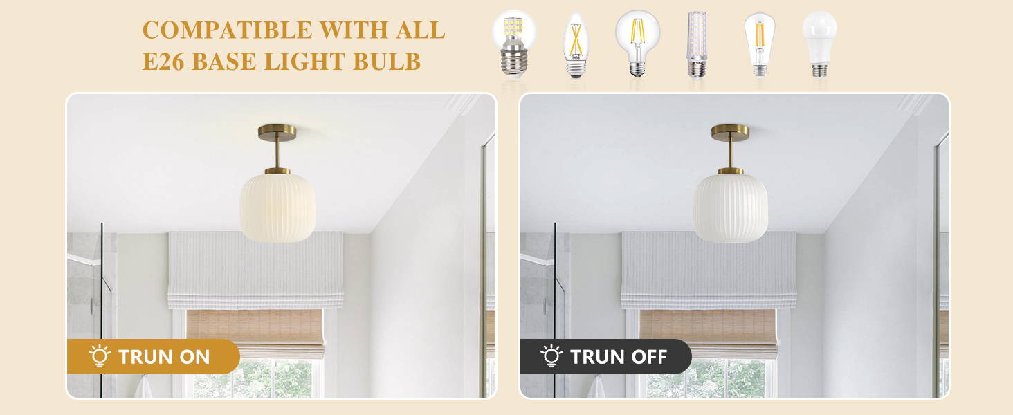 Milk Glass Ceiling Light Fixture