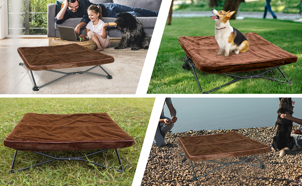 unp Outdoor Dog Bed Portable, Elevated Camping Dog Cot
