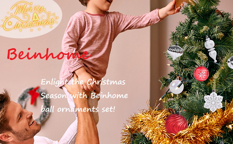 40ct Christmas Tree Balls Ornaments 70mm Ball Assorted Xmas