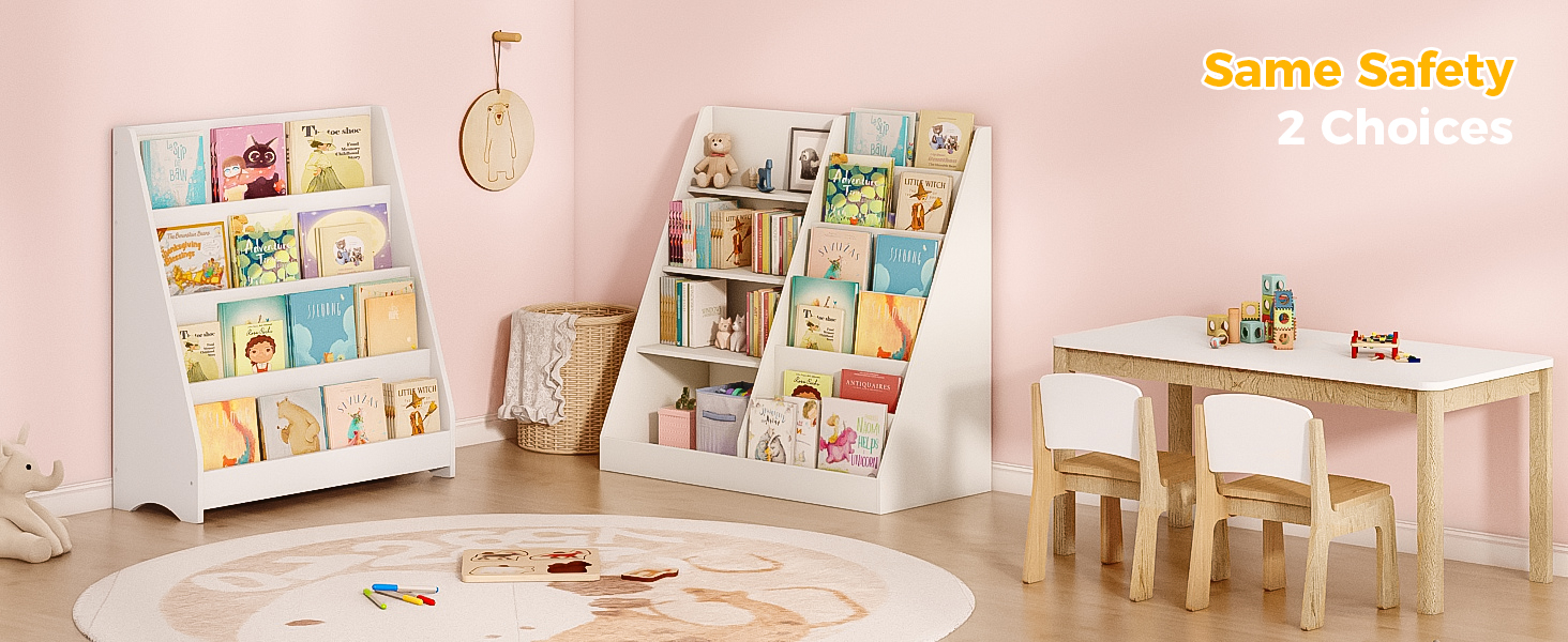Wooden Kids Bookshelf & Toy Organizer