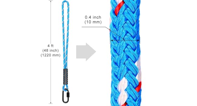 BeneLabel Tree Swing Rope, Hammock Tree Swing Hanging Strap, Heavy Duty Carabiner, for Indoor Outdoor Swing Hammock Playground Set Accessories, 4 ft, 1 Pcs, Blue 21 Tree Swing Rope, Hammock Tree Swing Hanging Strap, Heavy Duty Carabiner