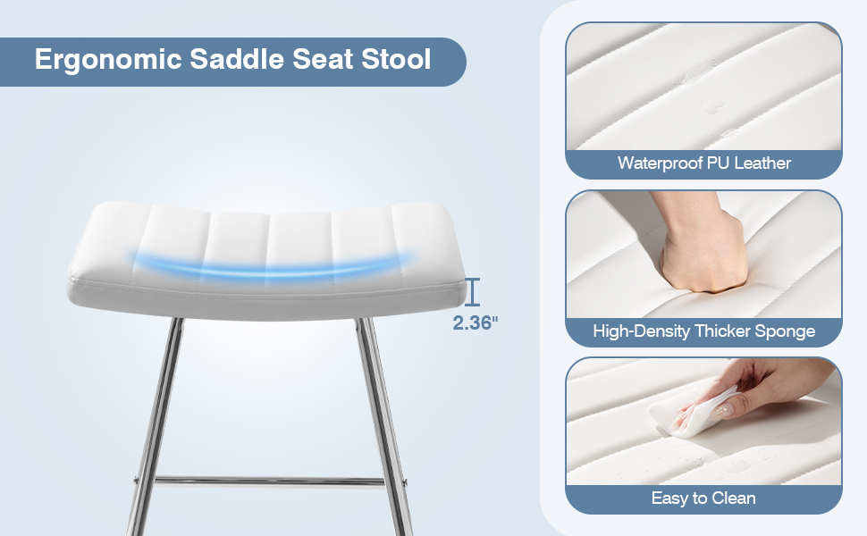 SICOTAS Saddle Stool Barstools Set of 4 Counter Height