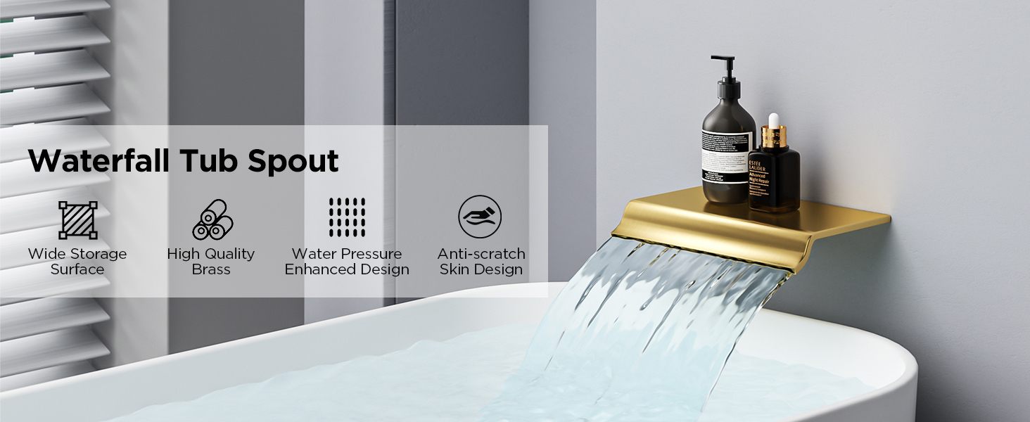 Shower Head with Tub Spout, 12'' High Pressure Rain Shower Head 12