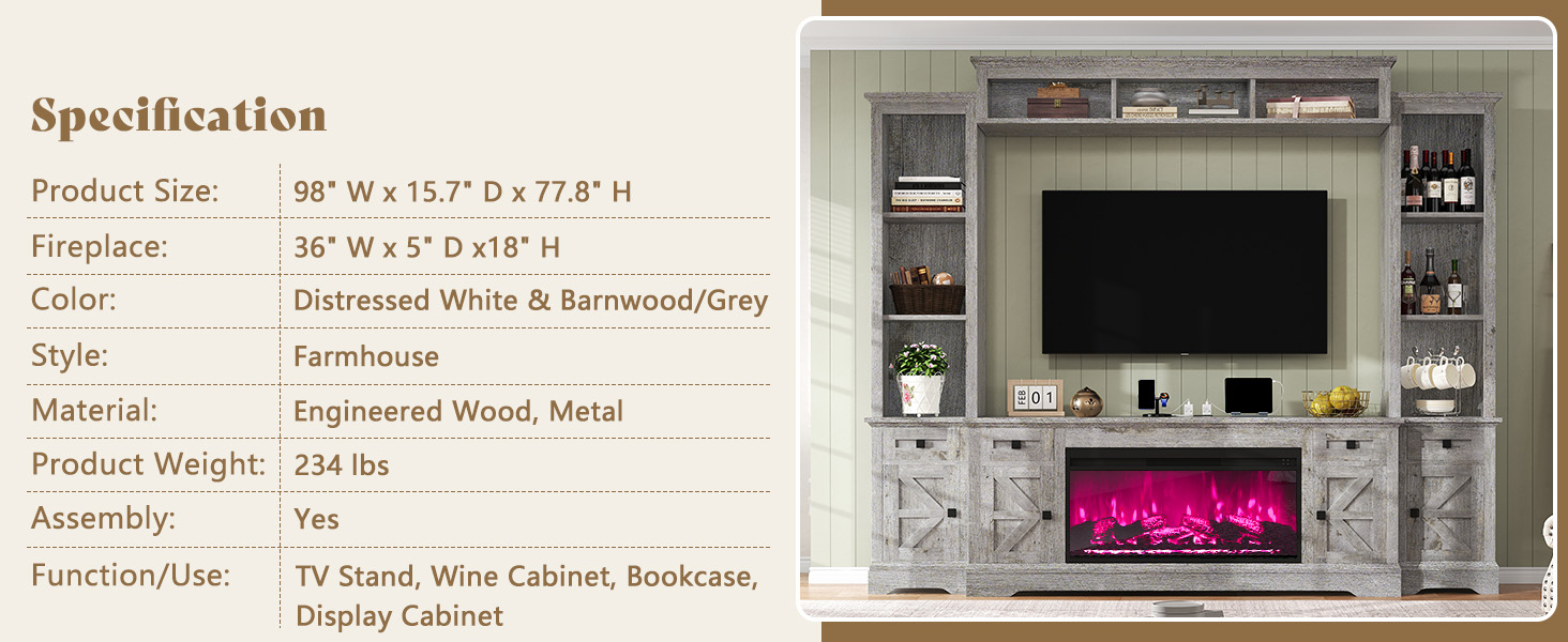 Farmhouse Wall Unit TV Stand
