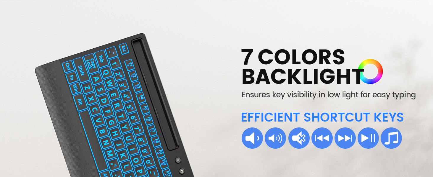 wired keyboard with 7 color backlit