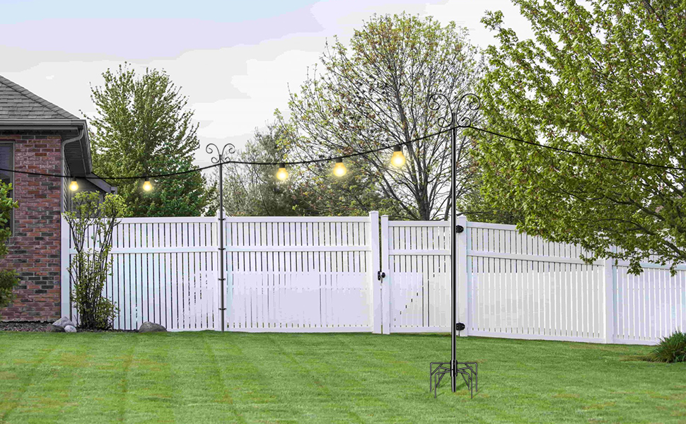 YuxingK 2 Pack Outdoor String Light Poles, Poles for Outdoor String