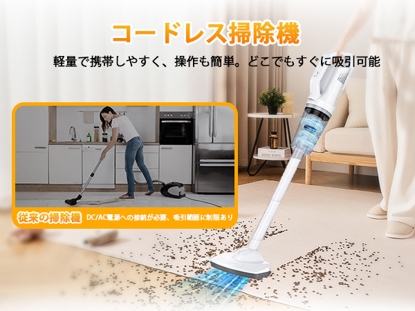 掃除機 コードレス gaak スティッククリーナー 38000Pa 強力吸引 Amazon | 掃除機 コードレス gaak スティッククリーナー 38000Pa