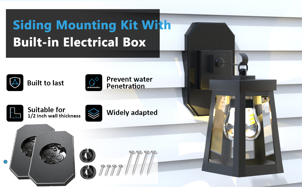 Siding Mounting Kit, Siding Mounting Block, 8141DBL Outdoor Light