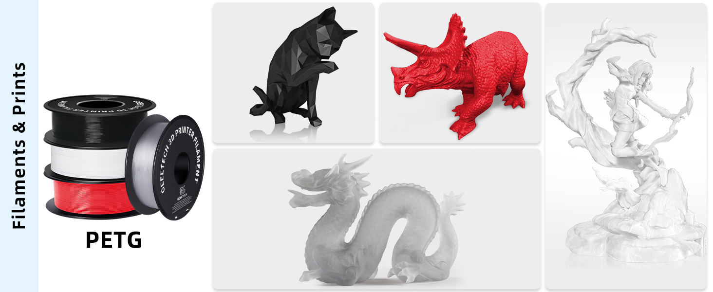 filaments prints models   consumables petg black white red transparent 1.75mm 1kg