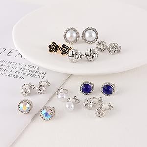 Amazon.com: SONNYX 15 Pairs Clip On Earrings for Women Non