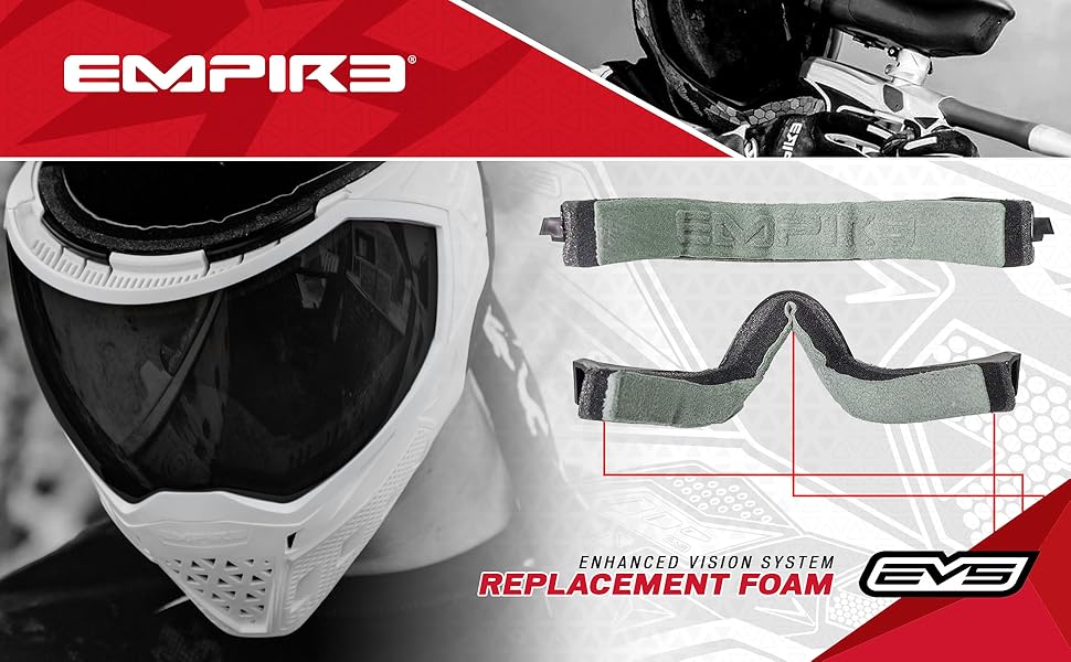 evs, replacement, foam, paintball mask, goggle