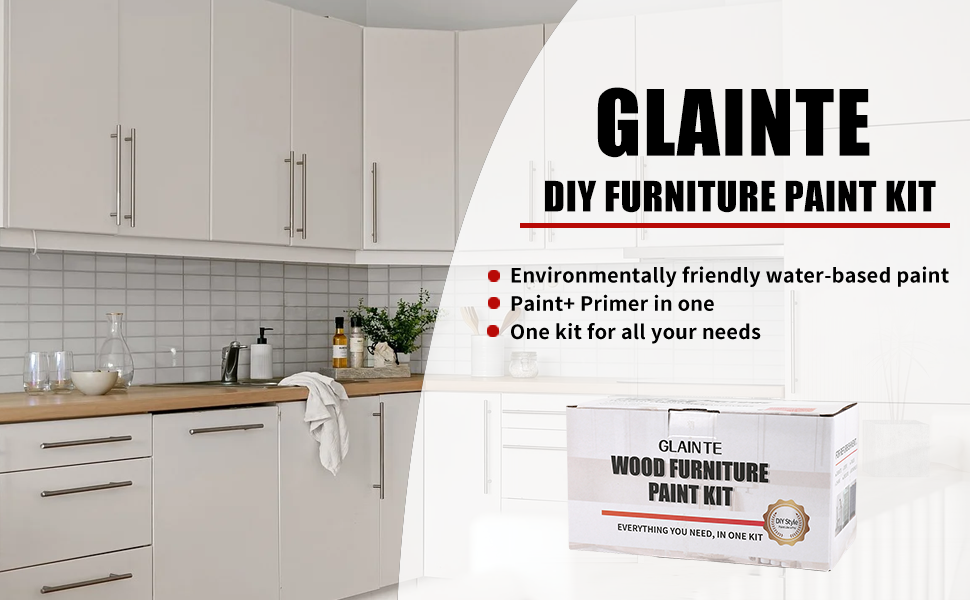GLAINTE Furniture Paint Kit Anthracite Gray Wood Paint for