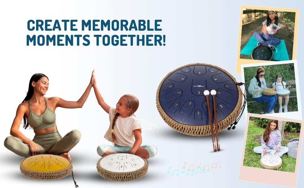 The Balmy Drum 15 Note 14 Inch Steel Tongue Drum, Steel