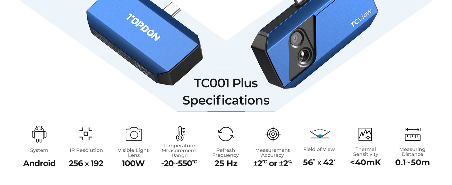 Amazon.com: TOPDON TC001 Plus Thermal Camera for Android, 512 x 384 ...