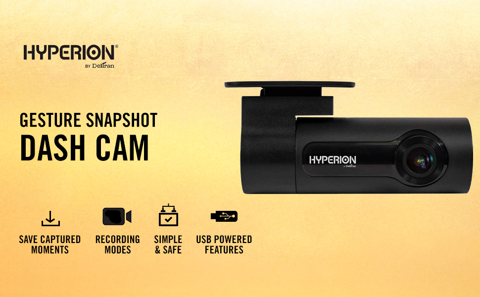 Hyperion 1080p WiFi Dash Cam with Crash Detection and