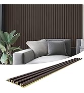Art3d Slat Wall Panel for Modern Decor, WPC Acoustic Diffuser Panel, 8-Pack 96 x 6in. Black Walnut