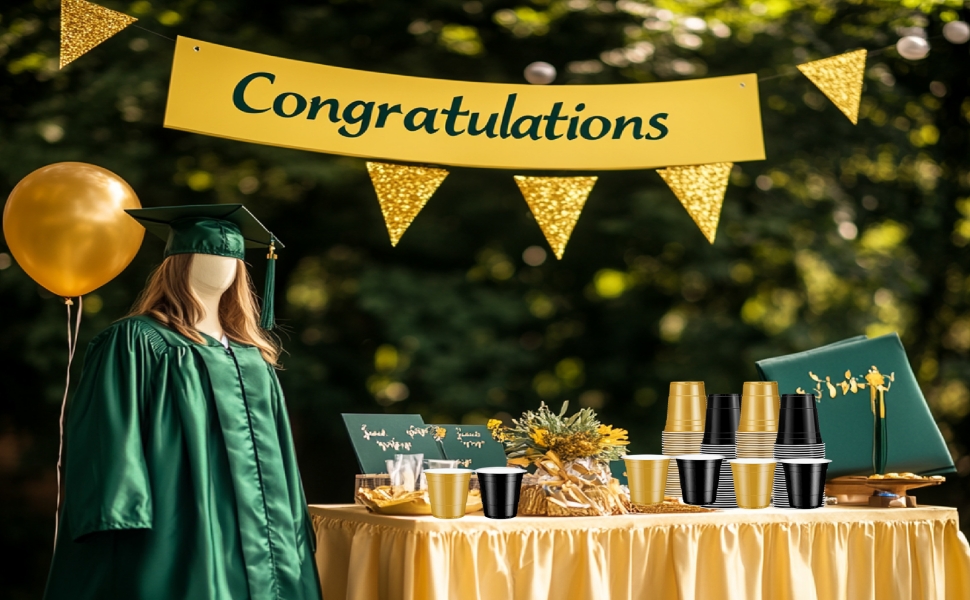 cssopenss 120 pcs 16 oz black and gold plastic cups