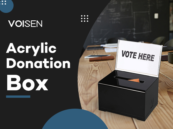 VOISEN Acrylic Donation Box with Lock