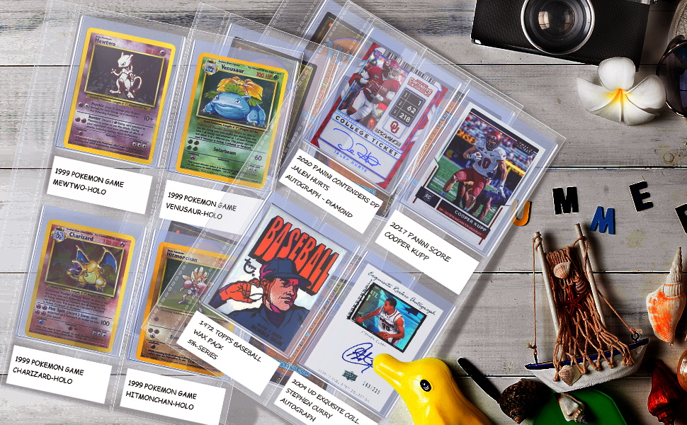 4 Pocket Toploader Sleeves, Trading Card Binder Pages