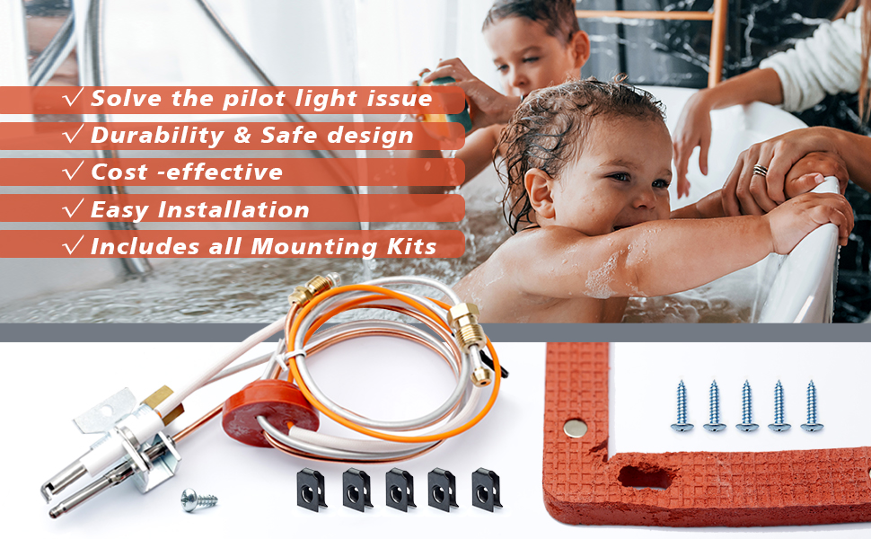 SP20075 Pilot Assembly kit Upgraded, Water Heater Igniter Pilot Assembly for Natural Gas